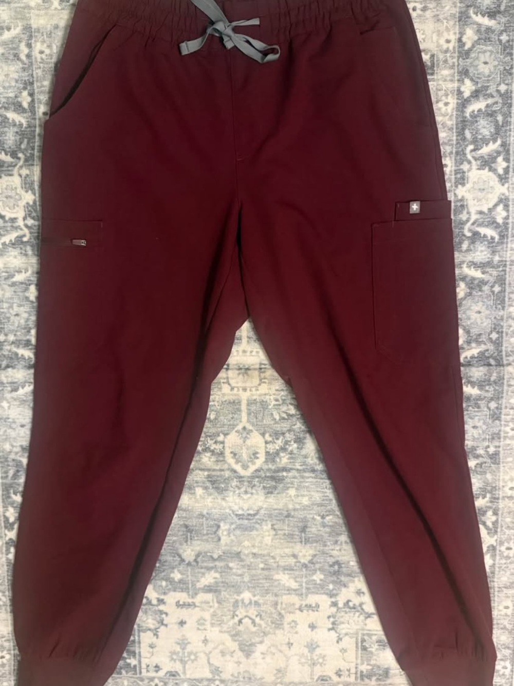 Figs Men's Wine Cargo Jogger Pants